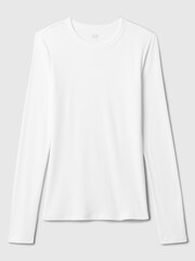 Camiseta de manga larga acanalada con cuello redondo de Gap - Imagen 5 de 5