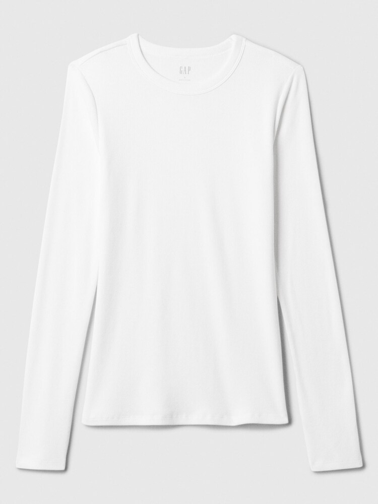 Camiseta de manga larga acanalada con cuello redondo de Gap - Imagen 5 de 5