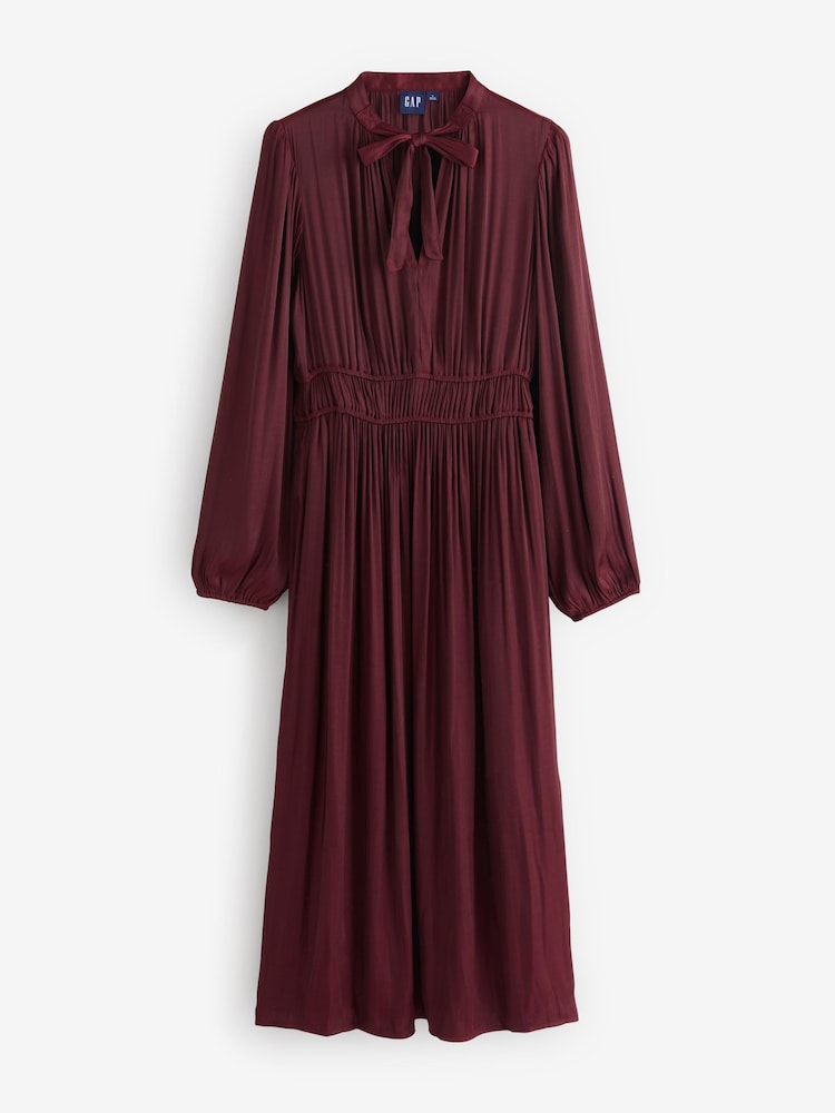 Gap Long Sleeve Satin Midi Dress - Bild 1 von 3