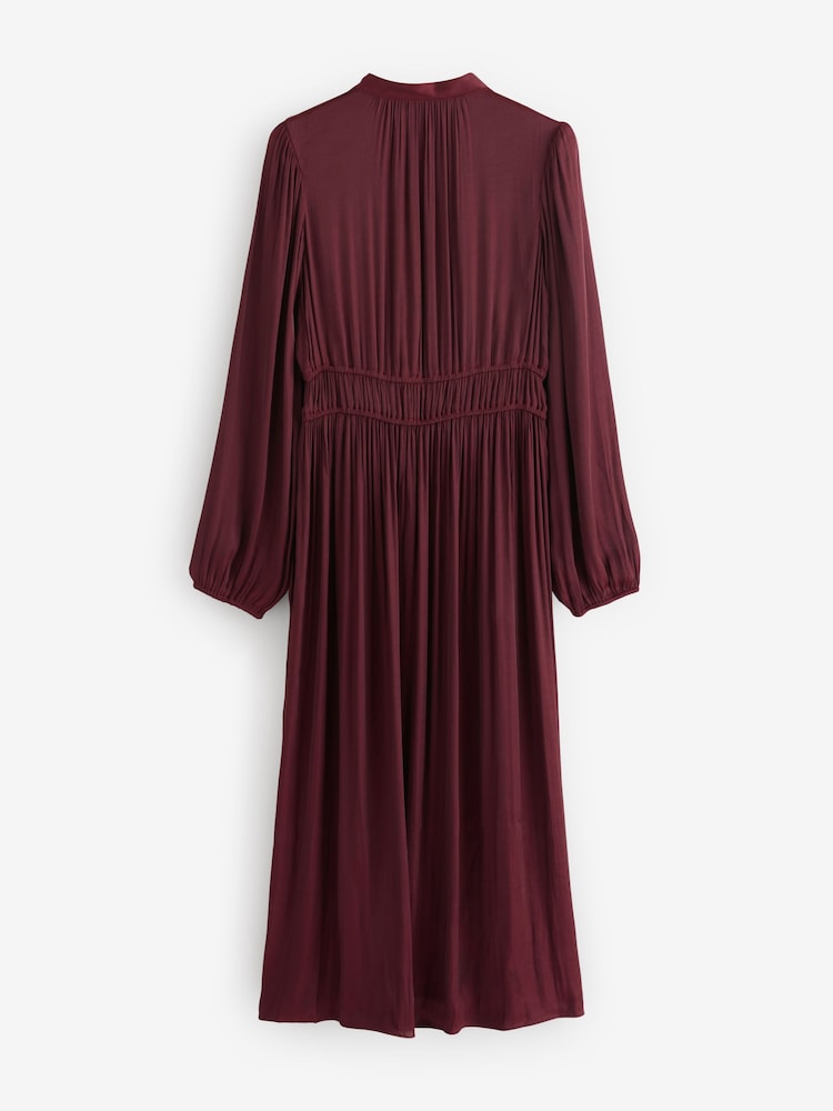 Gap Long Sleeve Satin Midi Dress - Bild 2 von 3