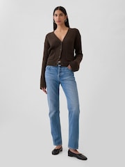 Gap Brown V-Neck Pocket Cardigan - Image 3 of 5