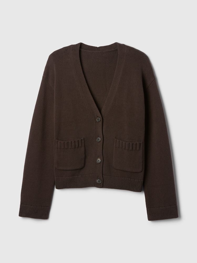 Gap Brown V-Neck Pocket Cardigan - Image 5 of 5