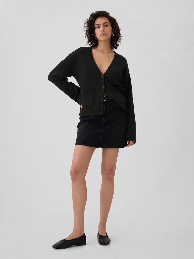 Gap Black V-Neck Pocket Cardigan - Image 3 of 5