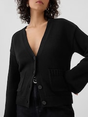 Gap Black V-Neck Pocket Cardigan - Image 4 of 5