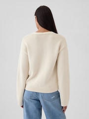 Gap Beige V-Neck Pocket Cardigan - Image 2 of 5