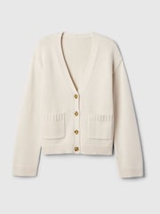 Gap Beige V-Neck Pocket Cardigan - Image 5 of 5