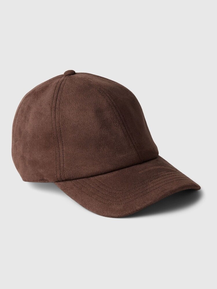 Gap Brown Suede Adult Faux Leather Baseball Hat - Image 1 of 2
