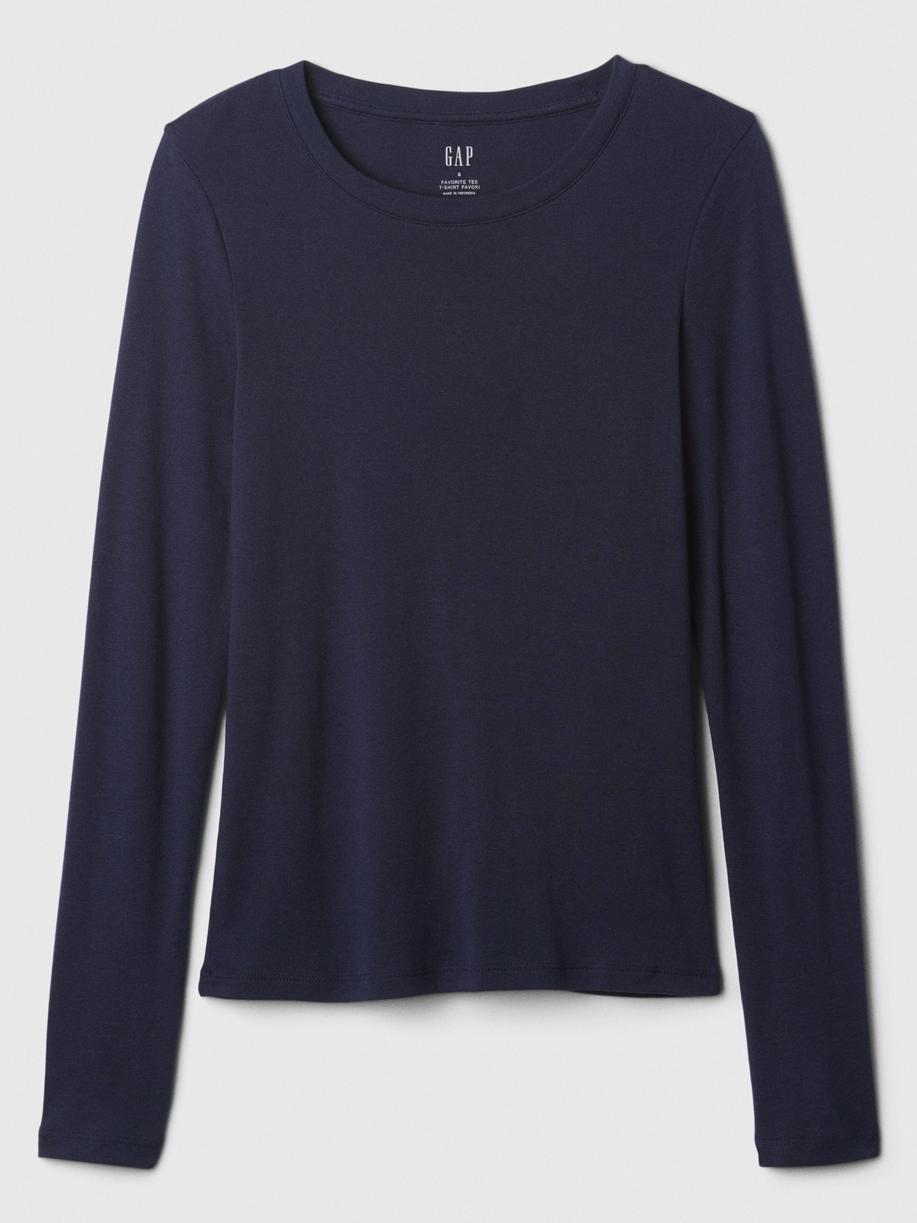 Buy Gap Navy Blue Favourite Cotton-Modal Crew Neck Long Sleeve T-Shirt from  the Next UK online shop