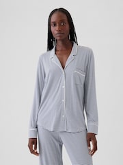 Gap Blue Modal Long Sleeve Pyjama Shirt - Image 1 of 4