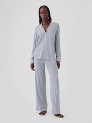 Gap Blue Modal Long Sleeve Pyjama Shirt - Image 3 of 4