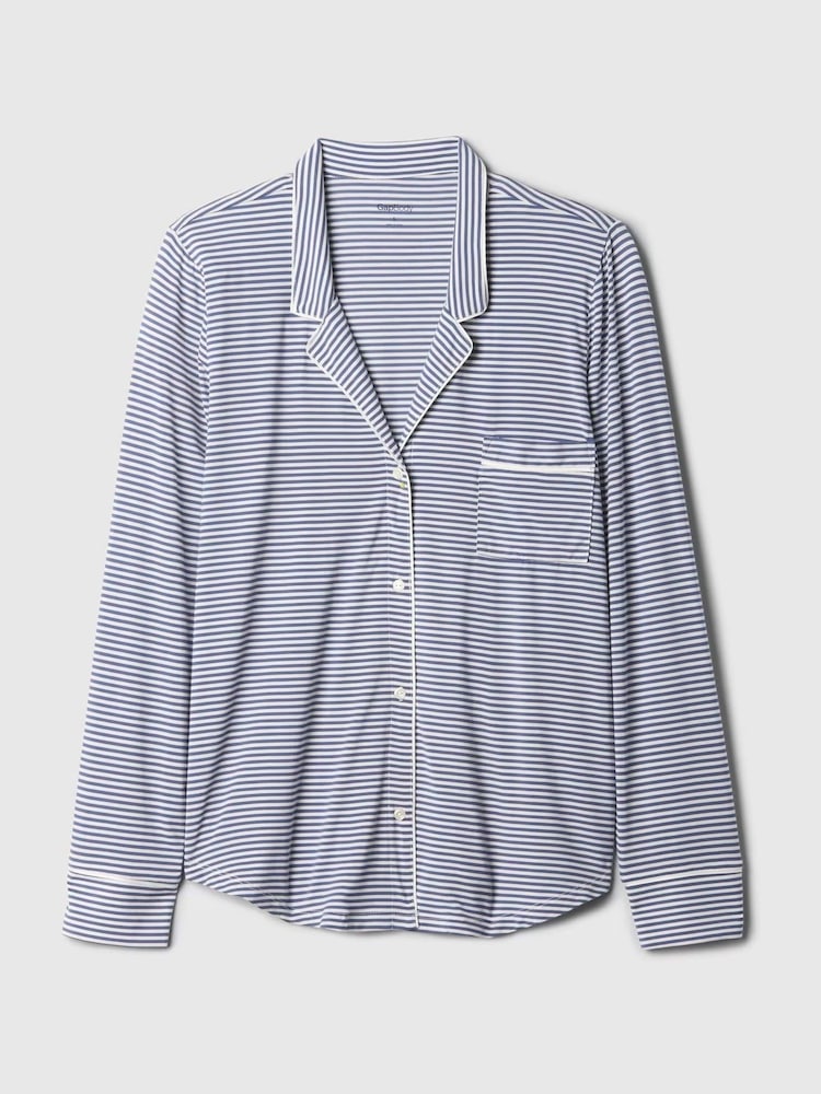 Gap Blue Modal Long Sleeve Pyjama Shirt - Image 4 of 4