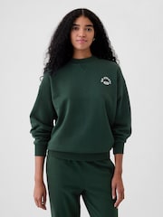Gap Green Athletic Logo Mock Neck Jumper - Image 1 of 5