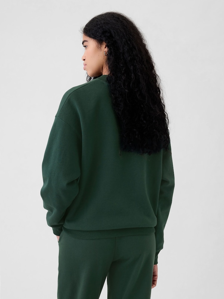 Gap Green Athletic Logo Mock Neck Jumper - Image 2 of 5
