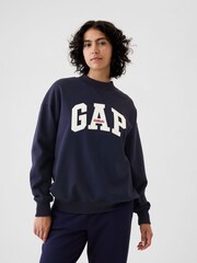 Gap Blue Athletic Logo Mock Neck Jumper - Image 1 of 4