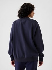 Gap Blue Athletic Logo Mock Neck Jumper - Image 2 of 4
