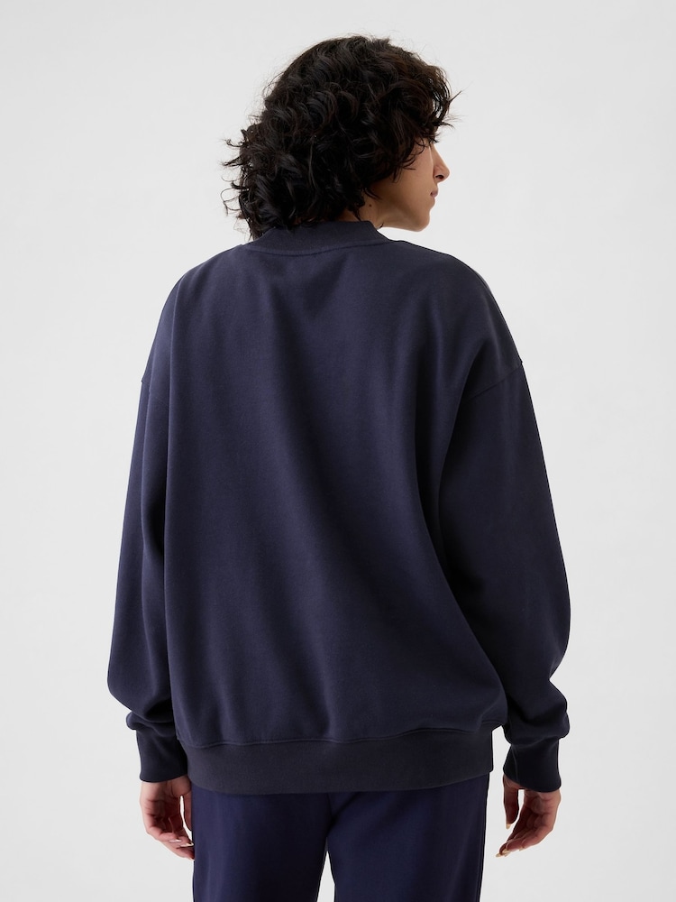 Gap Blue Athletic Logo Mock Neck Jumper - Image 2 of 4
