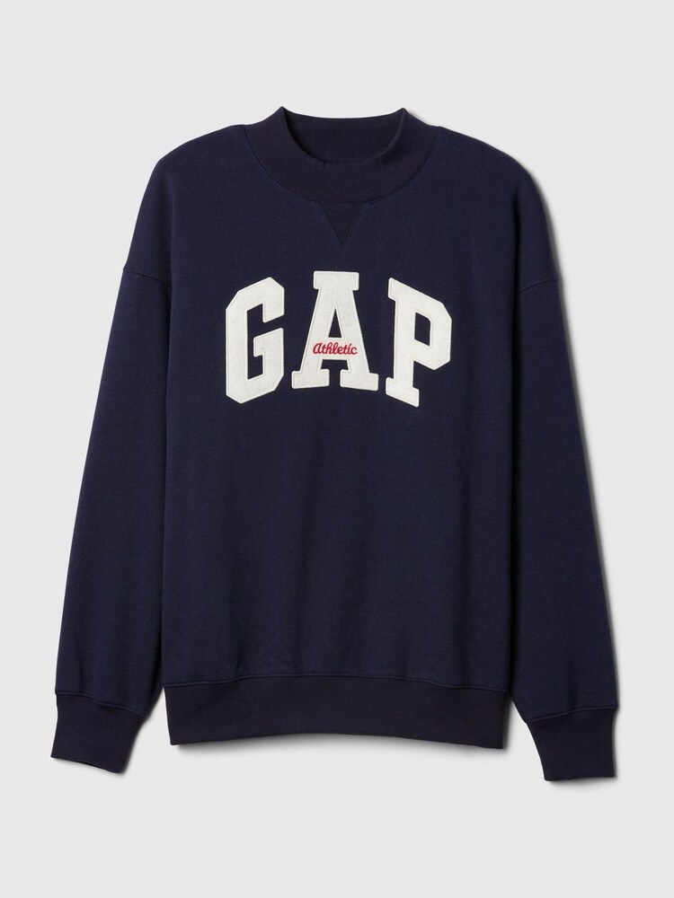 Gap Blue Athletic Logo Mock Neck Jumper - Image 4 of 4