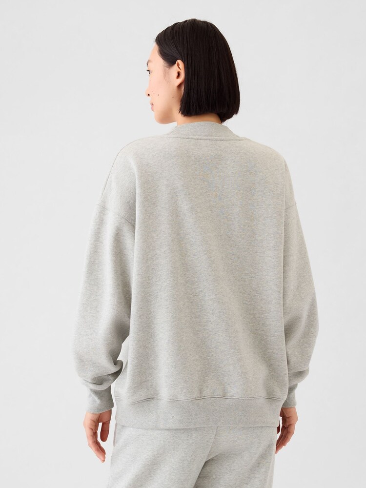 Gap Grey Athletic Logo Mock Neck Jumper - Image 2 of 5