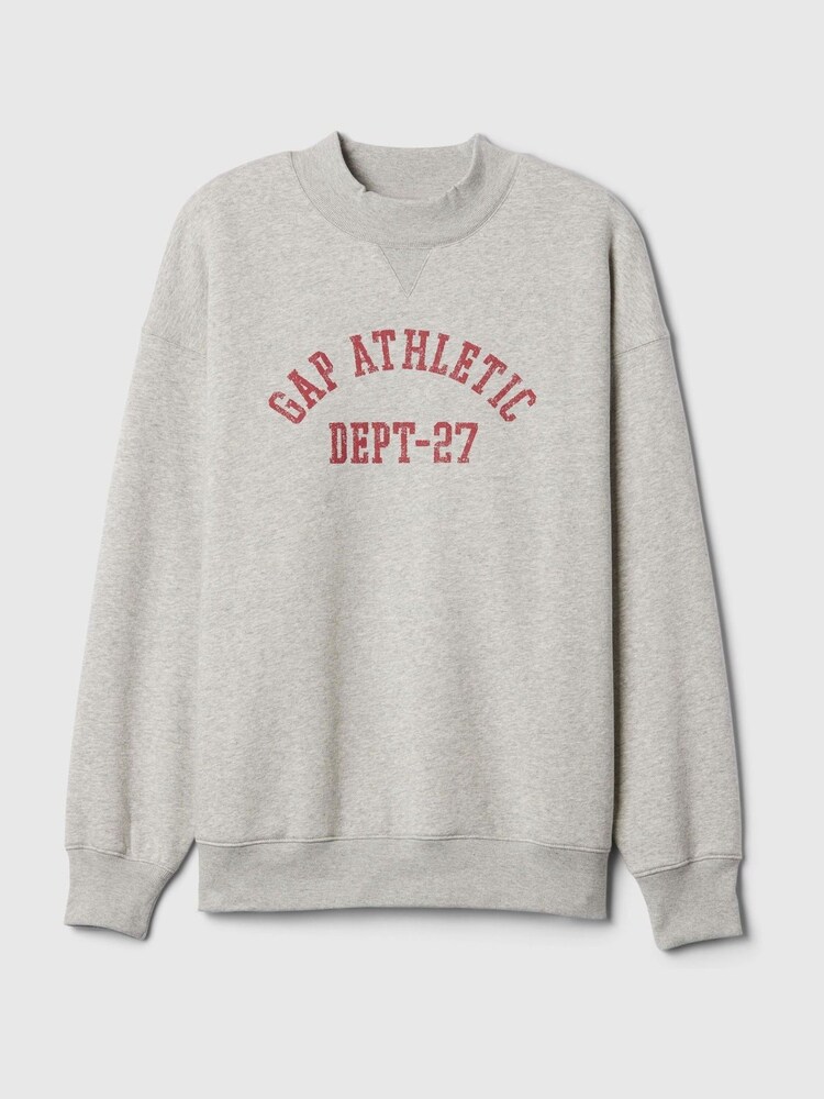 Gap Grey Athletic Logo Mock Neck Jumper - Image 5 of 5