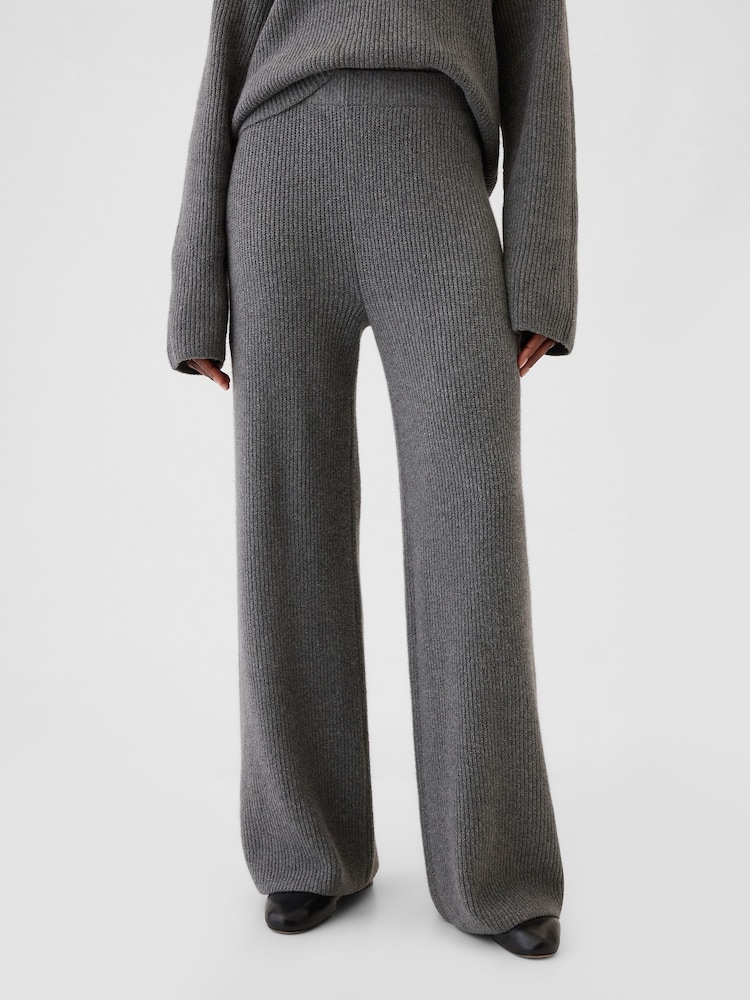 Gap Grey CashSoft Shaker-Stitch Knit Trousers - Image 2 of 5