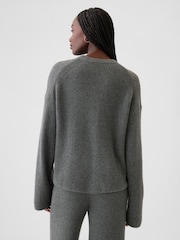 Gap Grey CashSoft Oversized Shaker-Stitch Crew Neck Jumper - Image 2 of 5