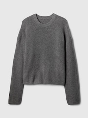 Gap Grey CashSoft Oversized Shaker-Stitch Crew Neck Jumper - Image 4 of 5