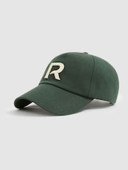 Reiss Green/Ivory Swanson Twill Logo-Embroidered Cap - Image 1 of 4