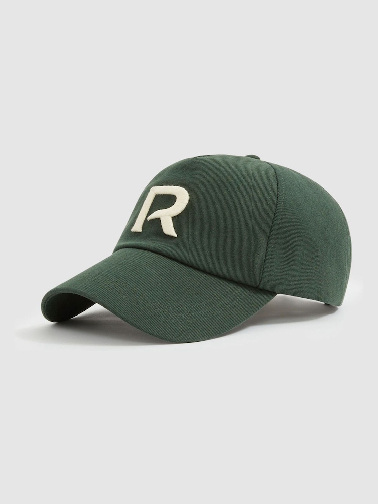 Reiss Green/Ivory Swanson Twill Logo-Embroidered Cap - Image 1 of 4