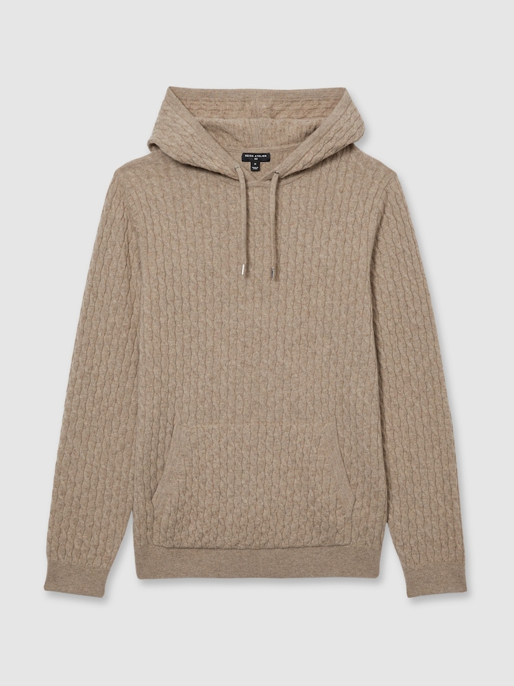 Reiss Crane Atelier Cabled-Cashmere Hoodie - Imagen 2 de 5 Reiss Crane Atelier Cabled-Cashmere Hoodie - Imagen 2 de 5