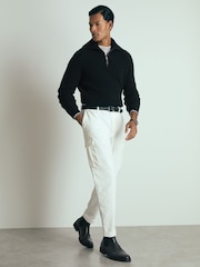 Reiss Black Santo Atelier Ribbed-Cashmere Funnel-Neck Jumper - Image 3 of 6