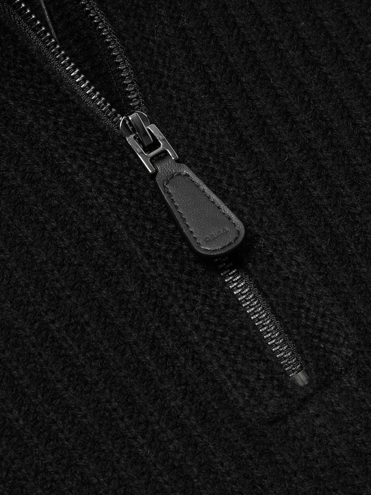 Reiss Black Santo Atelier Ribbed-Cashmere Funnel-Neck Jumper - Image 6 of 6 Reiss Black Santo Atelier Ribbed-Cashmere Funnel-Neck Jumper - Image 6 of 6