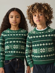 Reiss Green/Blue/Ecru Arkensaw 13-14 yrs Merino Jumper - Image 2 of 5