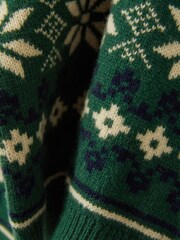 Reiss Green/Blue/Ecru Arkensaw 13-14 yrs Merino Jumper - Image 5 of 5