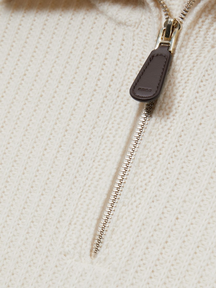 Reiss White Santo Atelier Ribbed-Cashmere Funnel-Neck Jumper - Image 7 of 7 Reiss White Santo Atelier Ribbed-Cashmere Funnel-Neck Jumper - Image 7 of 7