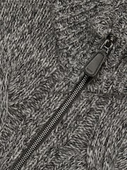 Reiss Black/White Pentham Atelier Cabled-Cashmere Jacket - Image 5 of 5