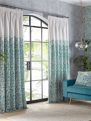Clarke and Clarke Teal Willow Bough Pencil Pleat Curtains - Image 1 of 1