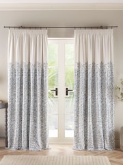 Clarke and Clarke Mineral Willow Bough Pencil Pleat Curtains - Image 1 of 1
