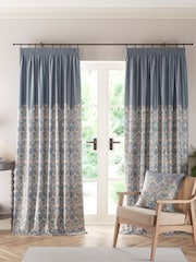 Clarke and Clarke Slate Strawberry Thief Pencil Pleat Curtains - Image 1 of 1