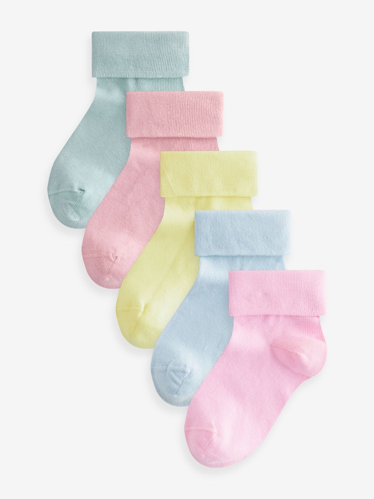 Multi 5 Pack Cotton Rich Roll top Ankle Socks - Image 1 of 8