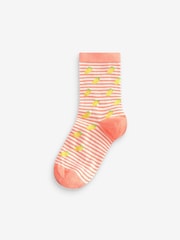 Pink/ Blue and Green 4 Pack Cotton Rich Fruit Socks - Image 2 of 5