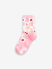 Pink/ Blue and Green 4 Pack Cotton Rich Fruit Socks - Image 3 of 5