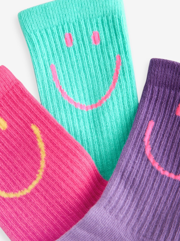 Charakter in Pink, Lila und Blaugrün - Gepolsterte Knöchelsocken mit hohem Baumwollanteil, 3er-Pack - Bild 6 von 6 Charakter in Pink, Lila und Blaugrün - Gepolsterte Knöchelsocken mit hohem Baumwollanteil, 3er-Pack - Bild 6 von 6