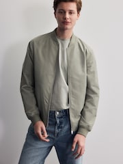 Sage Green Shower Resistant Bomber Jacket - Image 1 of 4