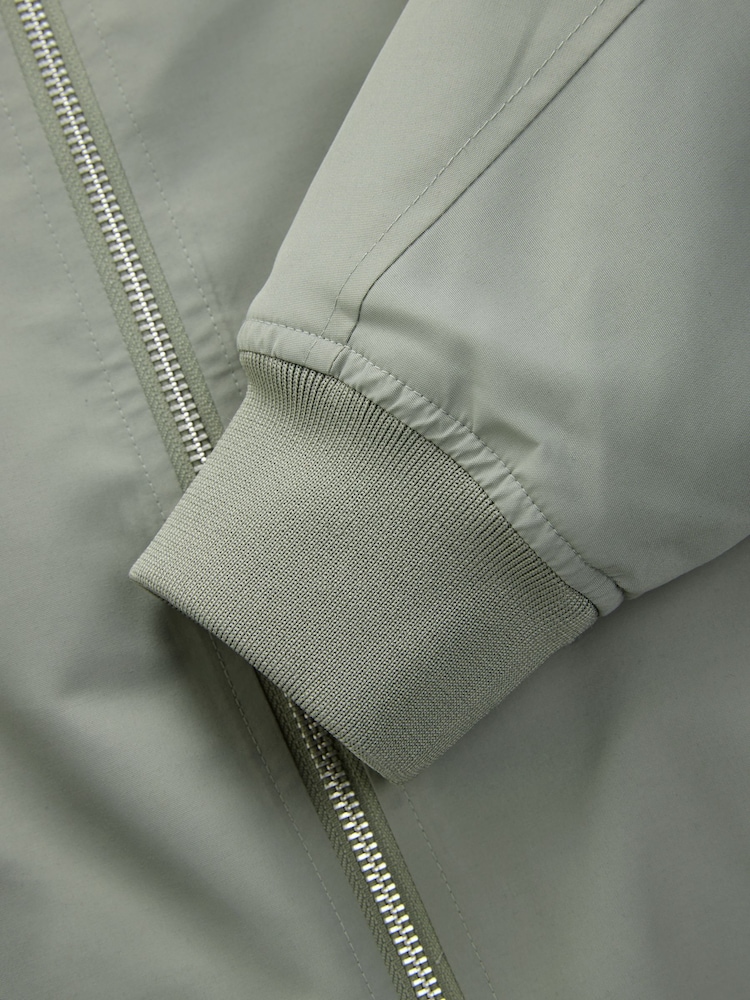 Sage Green Shower Resistant Bomber Jacket - Image 5 of 6