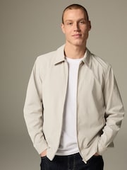 Ecru Stretch Technical Shacket - Image 1 of 7