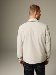 Ecru Stretch Technical Shacket - Image 3 of 7