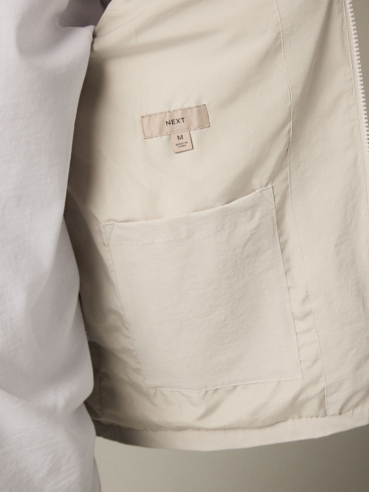 Ecru Stretch Technical Shacket - Image 7 of 7