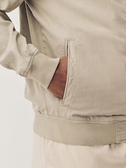 Stone TENCEL™ Lyocell Linen Blend Bomber Jacket - Image 5 of 6