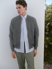 Azul - bomber TENCEL ™ Linen Blend e liocel Jacket - Imagem 1 de 8