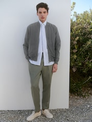 Azul - bomber TENCEL ™ Linen Blend e liocel Jacket - Imagem 2 de 8